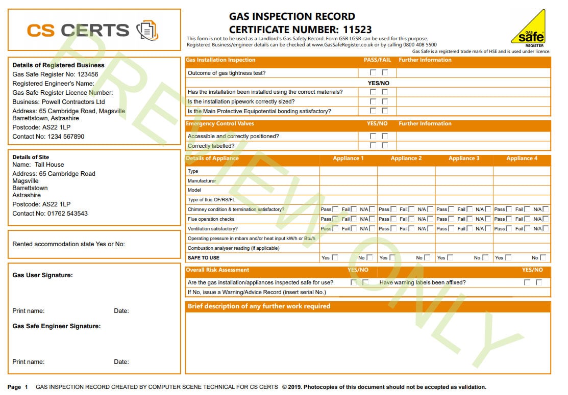 Electrical Installation Certificate